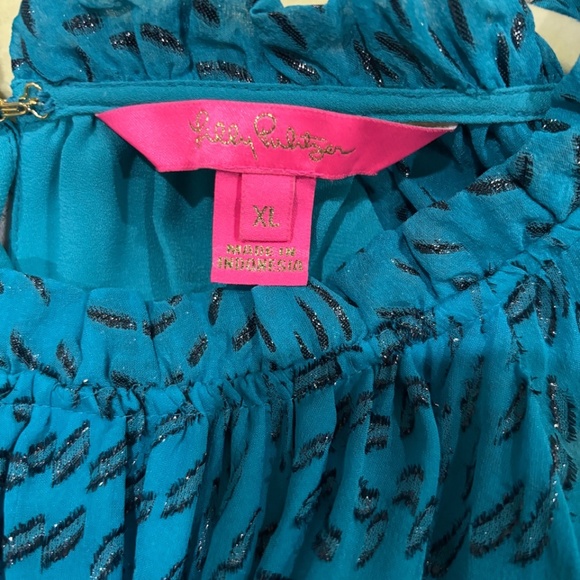Lilly Pulitzer Blue Metallic Blouse - Picture 3 of 7